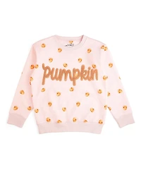 Sweet Wink Big Girls Pumpkin Stitch Patch Sweatshirt