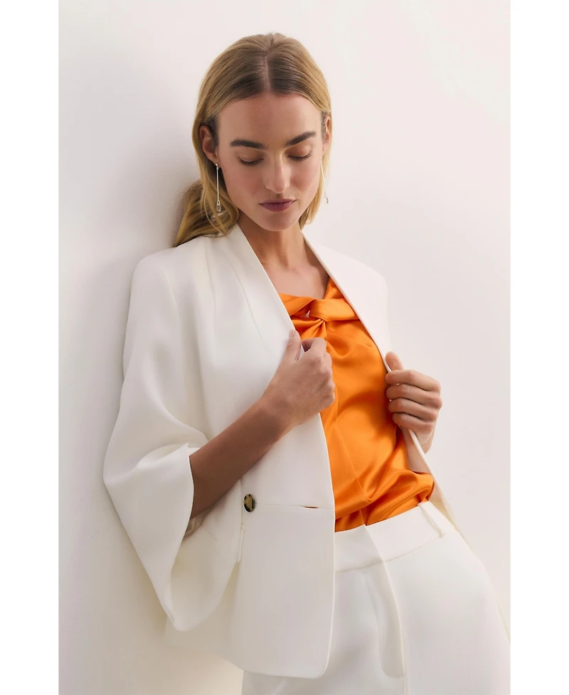 The Fold Women's Signature Draped Cape Blazer