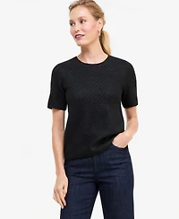 I.n.c. International Concepts Women's Short-Sleeve Crystal-Embellished Sweater, Macy's Exclusive