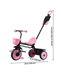 Hongge Toddler Tricycle and Stroller Combo with Parent Push Handle and Adjustable Seat Ages 18 Months to 5 Years