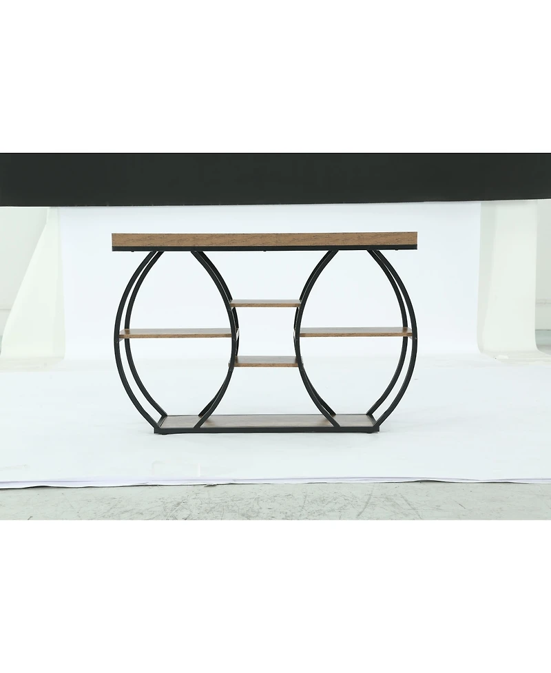 Tribesigns Extra Long Console Table, Narrow Sofa Table Behind Couch with Open Storage Shelf