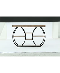 Tribesigns Extra Long Console Table, Narrow Sofa Table Behind Couch with Open Storage Shelf