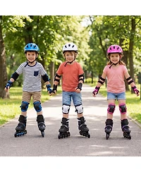 Hongge Adjustable Kids Inline Skates, Us 10C-13C, Triple Safety Closure, Illuminating Wheels, Ages 5-7