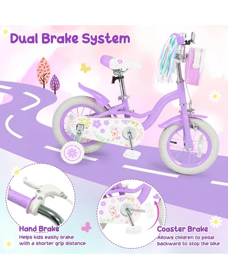 Hongge 14-Inch Girls Bike Featuring Anti-Slip Rubber Tires
