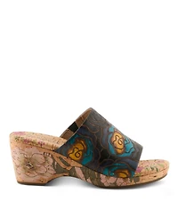 L'Artiste Women's Niceneasy Slide with Hand-Painted Design