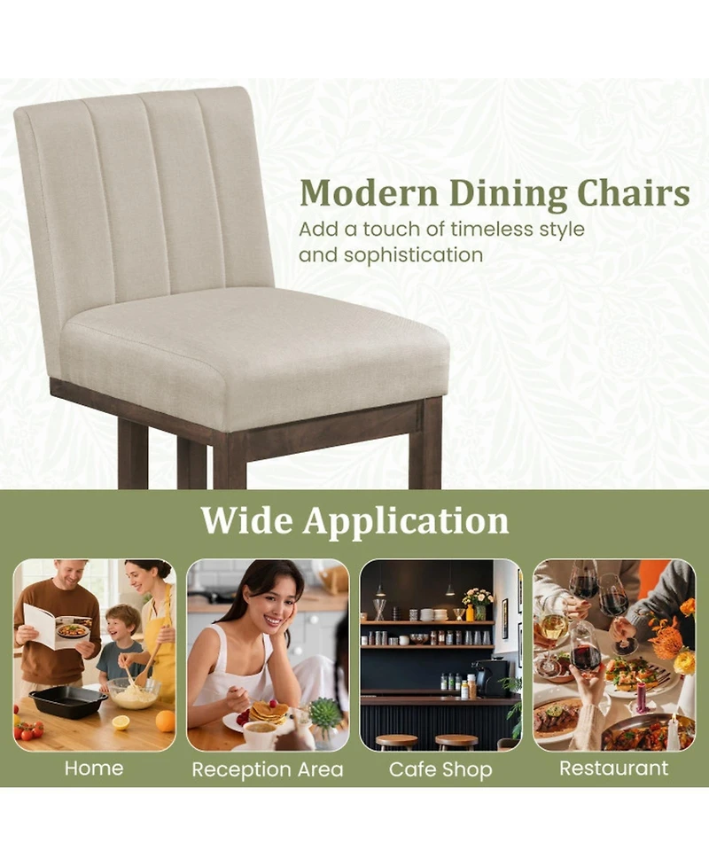 Sugift Farmhouse Dining Chairs Set of 4 with 5.5-Inch Thickened Padded Seat