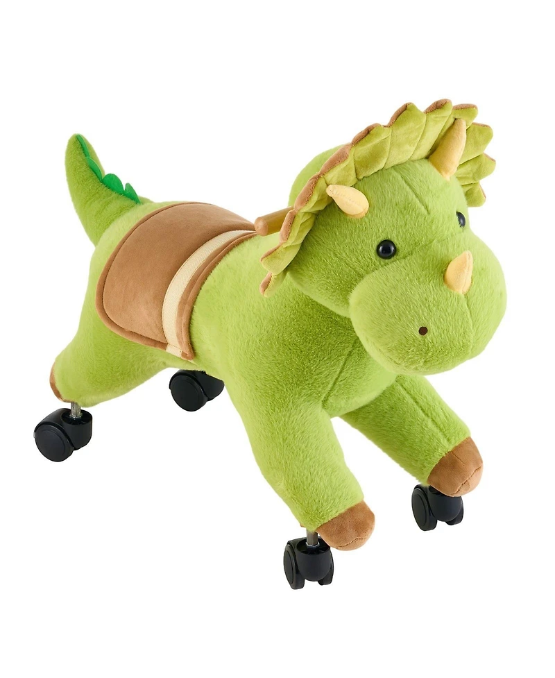 Hongge Kids Ride-On Dinosaur Toy with 360 Degree Caster Wheels, 88 lb Capacity, Ages 3+