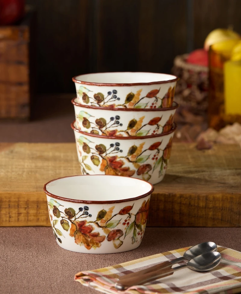 Certified International Autumn Meadows Ice Cream Bowls, Set of 4