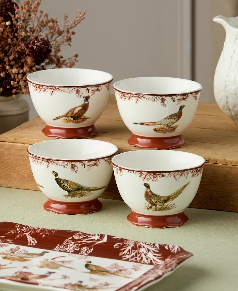 Certified International Pheasant Grove Ice Cream Bowls, Set of 4