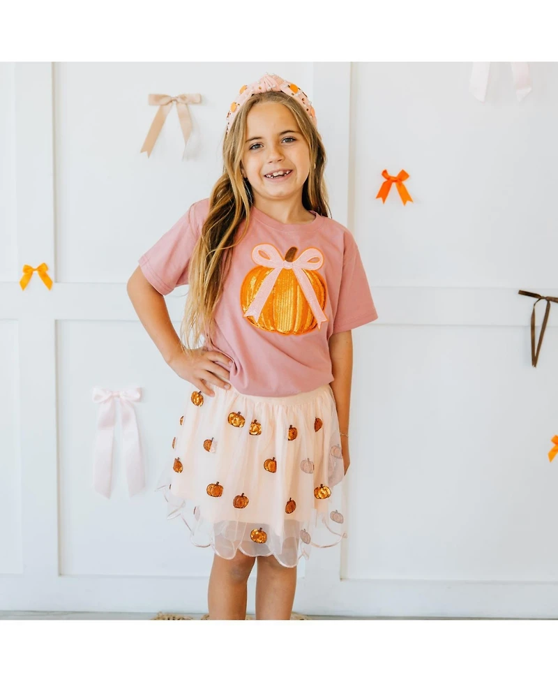 Sweet Wink Little and Big Girls Pumpkin Pearl Gemstone Headband