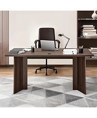 Slickblue Modern Executive Desk, Large Rectangle Office Table with Cable Grommet for Home Office Study