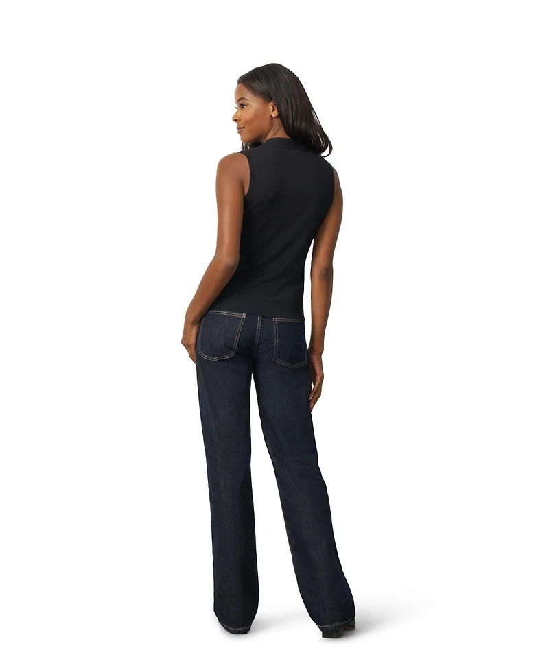 Cable & Gauge Women's Tie-Neck Sleeveless Cable-Knit Sweater