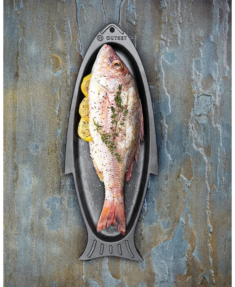 Outset Cast Iron 7.28" Fish Grill Pan