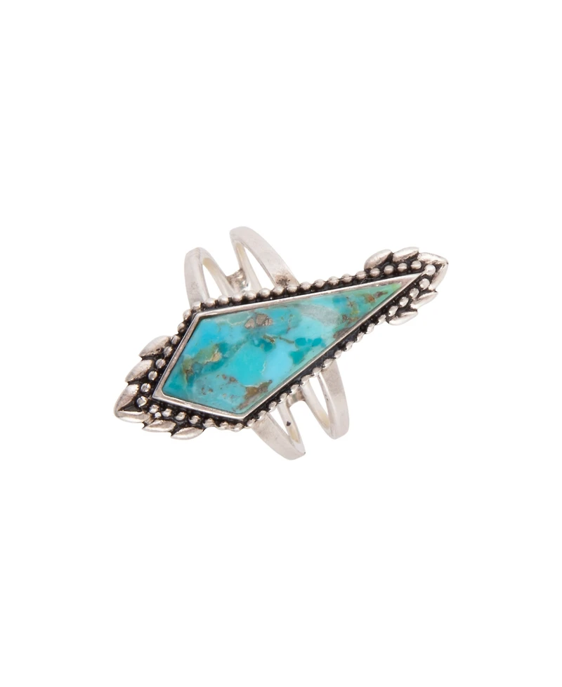 Barse Anemone Blue Turquoise and Silver Statement Ring