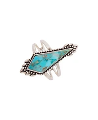 Barse Anemone Blue Turquoise and Silver Statement Ring