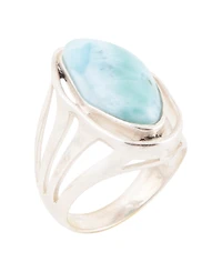 Barse Abstract Blue Larimar and Silver Statement Ring