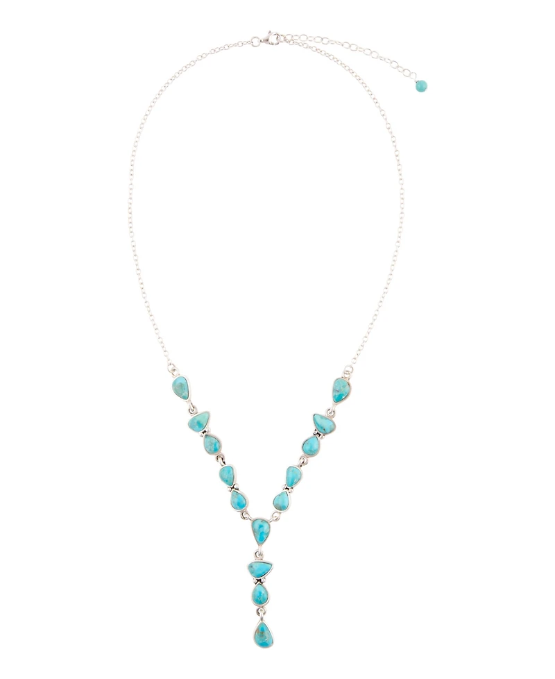 Barse Durango Blue Turquoise and Silver Y-Necklace