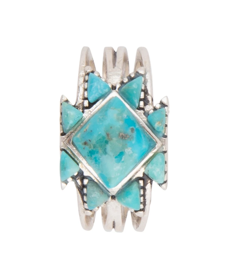 Barse Sharp Blue Turquoise and Silver Ring