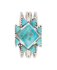 Barse Sharp Blue Turquoise and Silver Ring
