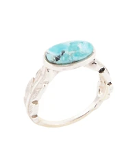Barse Silver-Plated Blue Turquoise Statement Ring