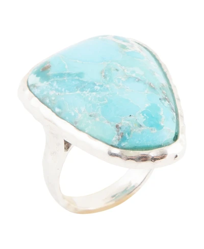 Barse Abstract Blue Turquoise and Silver Ring
