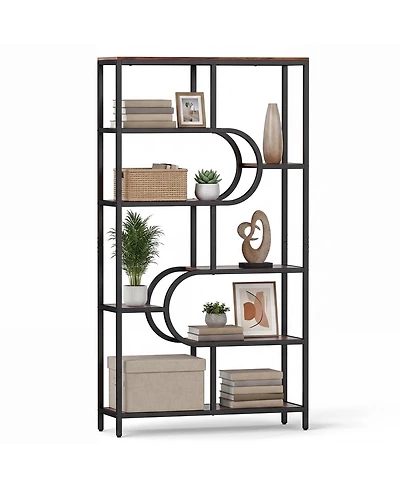 Costway 5-Tier Bookshelf Tall Etagere Bookcase with Open Storage Shelves