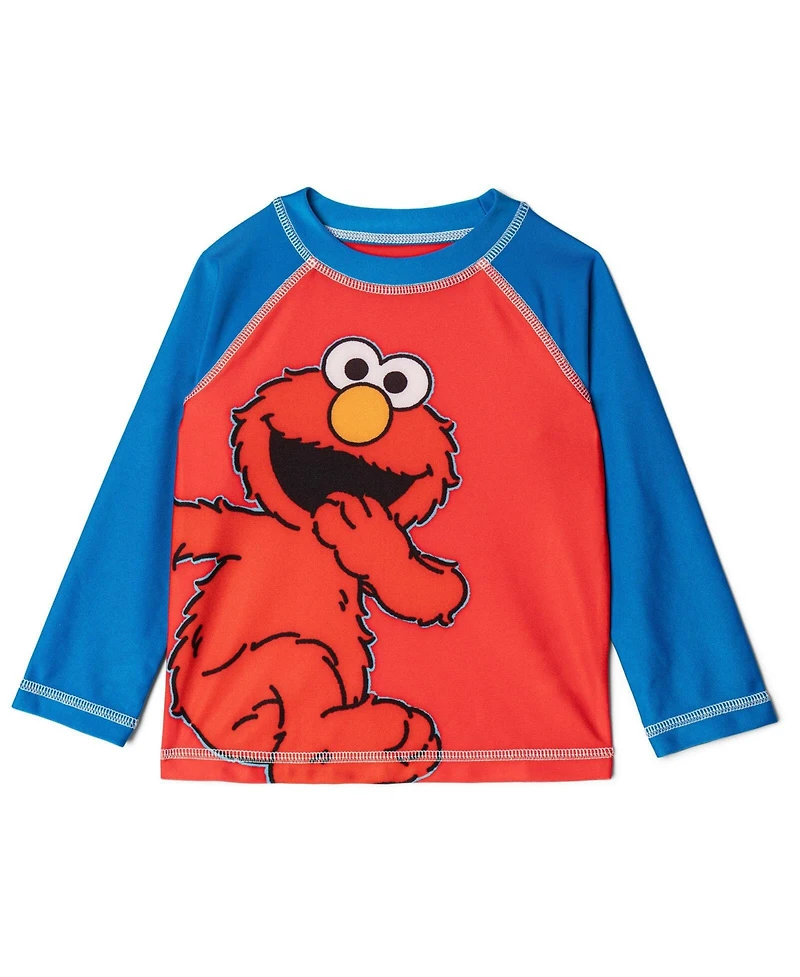 Sesame Street Baby Boys (12-18) months 2-Piece Swimwear Rash Guard and Swim Trunks Set
