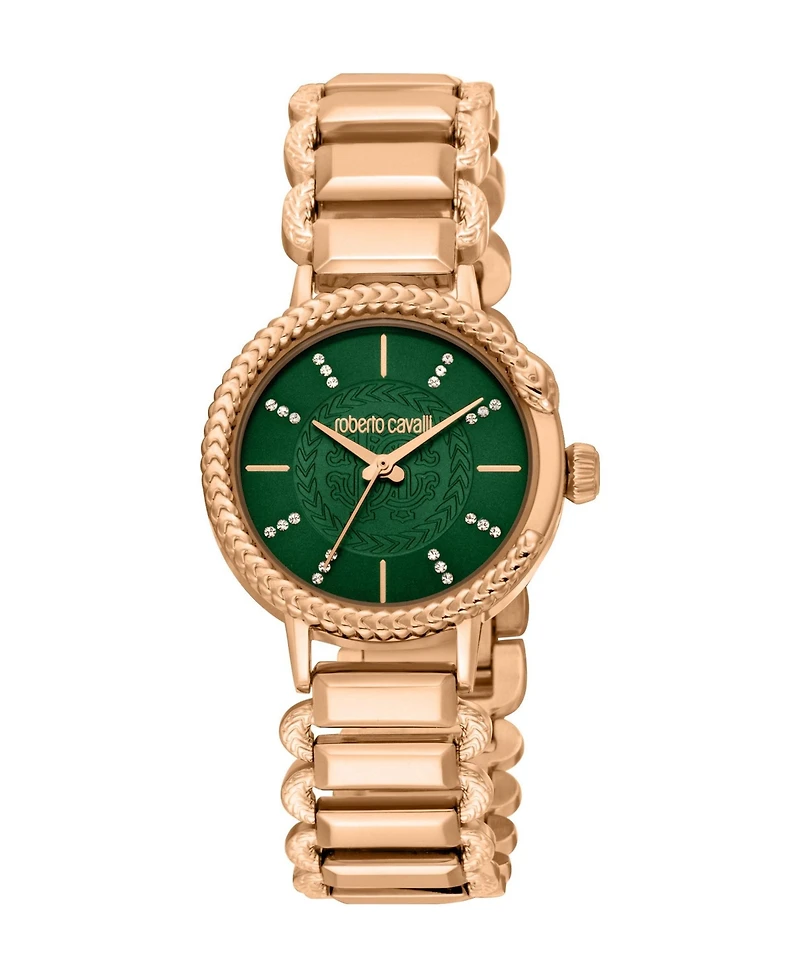 Roberto Cavalli Women's Snake Core Quartz Ip Stainless Steel Bracelet Watch