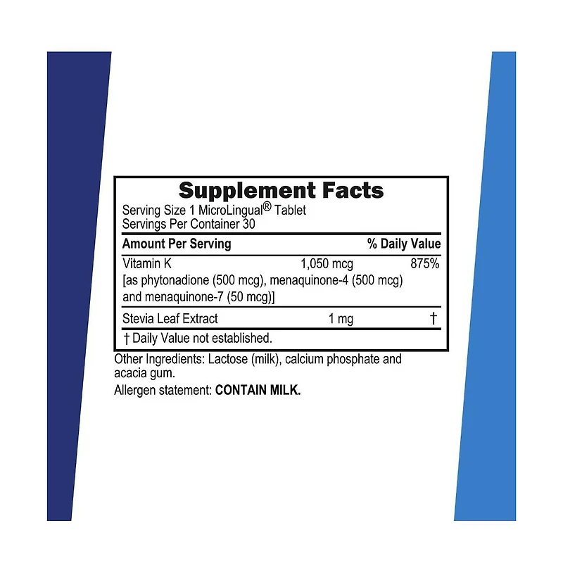 Superior Source Triple K: Mk-4 500mcg, Mk-7 50mcg, K1 500mcg, 30 Quick Dissolve Tabs, Bone/Heart/Immune Support, Non-gmo, 2-Pack