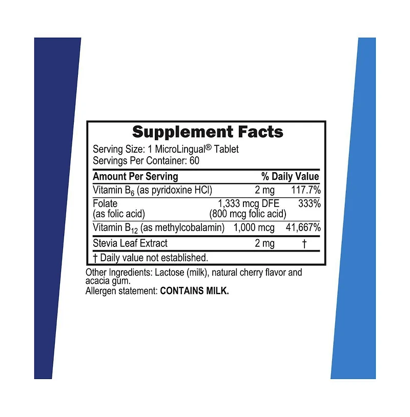 Superior Source No Shot Vitamin B12 Methylcobalamin (1,000 mcg), B6, Folic Acid, Quick Dissolve MicroLingual Tablets, 60 Ct, Increase Energy