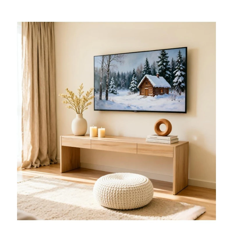 homfan 47.2" Console Table with 3 Drawers, Thickened Hallway Table with Large Storage, Entryway Sofa Table for Living Room, Tv Stand, Easy Clean