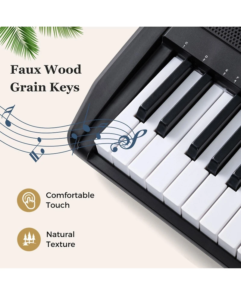 Sugift 61 Keys Beginners Electric Piano Keyboard Kit with Adjustable Stand and Stool
