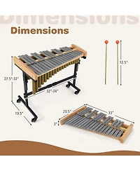 Hongge 32-Note Aluminum Marimba Featuring Lockable Rolling Stand