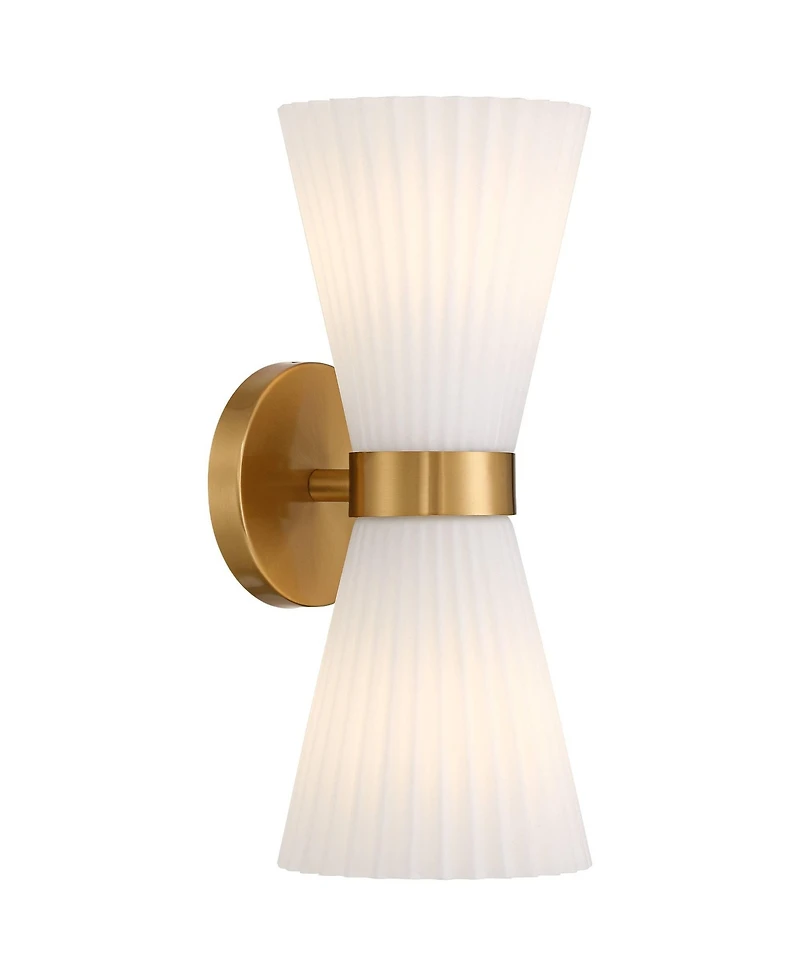 Possini Euro Design Possini Euro Peter 14" High Warm Brass 2-Light Wall Sconce