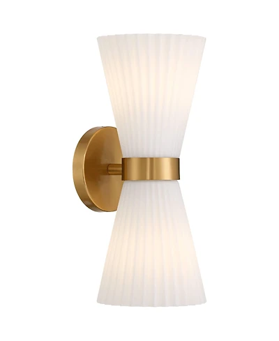Possini Euro Design Possini Euro Peter 14" High Warm Brass 2-Light Wall Sconce