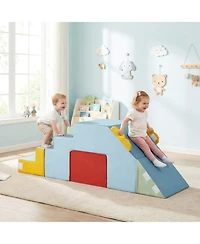 Sugift Convertible Soft Foam Blocks with Velvet Covers Table and Chair Set, 3-in-1, Ages 3-6