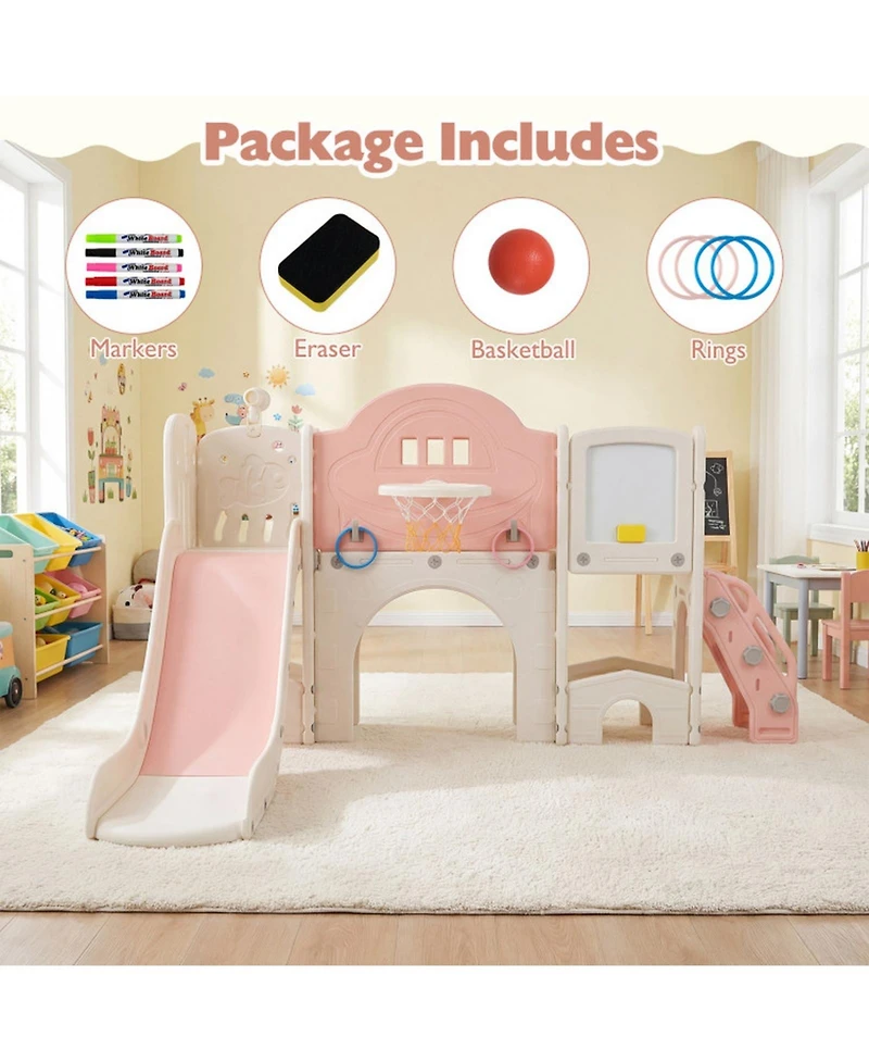 Sugift 10-in-1 Indoor Toddler Slide Set