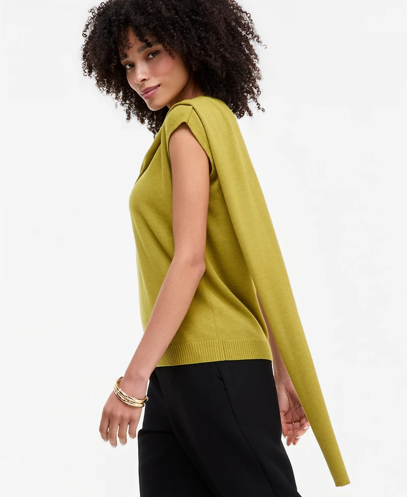 I.n.c. International Concepts Women's Sleeveless Scarf-Detail Sweater, Macy's Exclusive