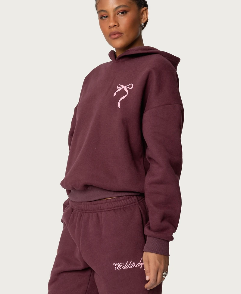 Edikted Women's Sasha Oversized Graphic Fleece Hoodie