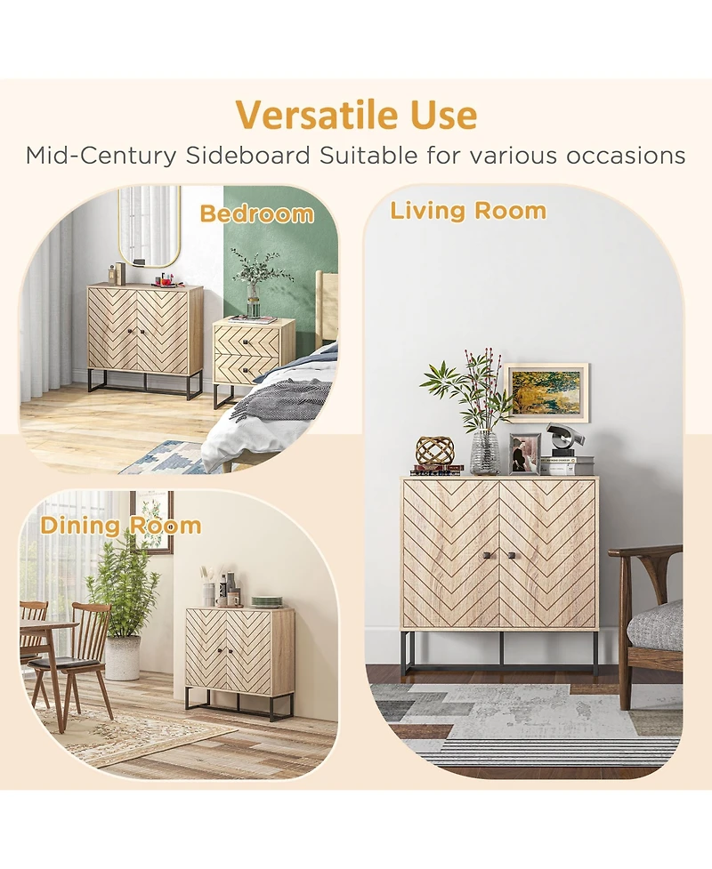Homcom Modern Sideboard with Shelf, Bar Cabinet