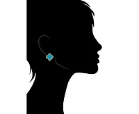 Rivka Friedman 18K Gold Plated Turquoise + Cubic Zirconia Flower Stud Earrings