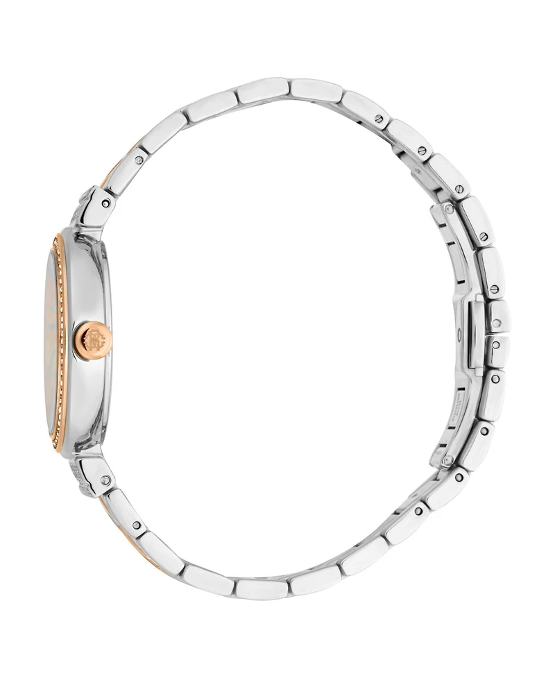 Roberto Cavalli Women's Logo Quartz Two Tone Stainless Steel Bracelet Watch