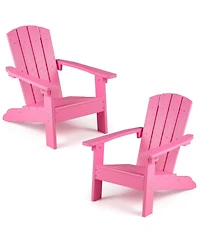 Sugift Set of 2 Kids Adirondack Chairs with High Backrest and Armrests