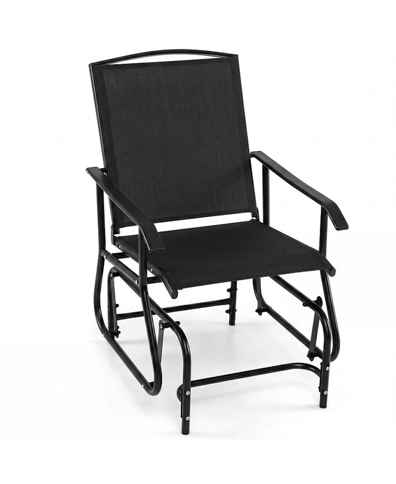 Sugift Outdoor Glider Chair with Metal Frame and Armrests