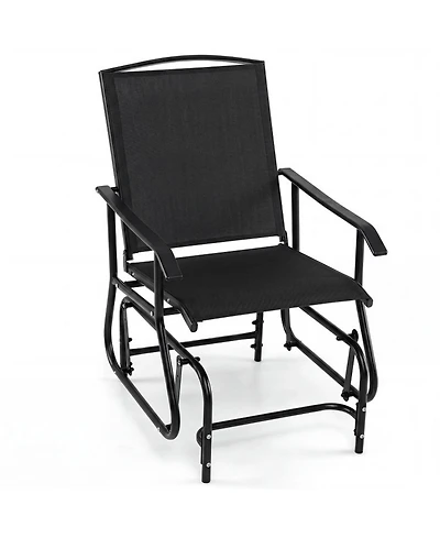 Sugift Outdoor Glider Chair with Metal Frame and Armrests