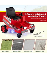 Sugift 12V Kids Ride On Mower with Led Lights and Dual Control Sticks, Ages 3-8