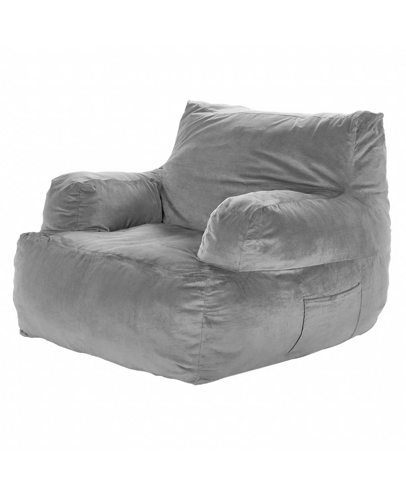 Slickblue Adult Bean Bag Sofa Chair with Armrests and Plush Foam Fill
