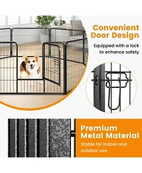 Sugift 8 Panel 24 in Height Pet Fence for Indoor Outdoor Use