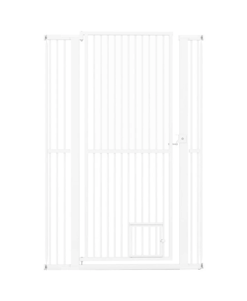 Sugift 59in Extra Tall Heavy-Duty Metal Pet Gate With Wide Opening Fits 30.5in to 41in