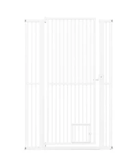 Sugift 59in Extra Tall Heavy-Duty Metal Pet Gate With Wide Opening Fits 30.5in to 41in